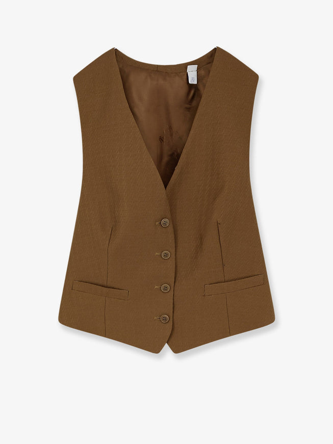 Burberry Warren Wool And Mohair Vest Hazelnut