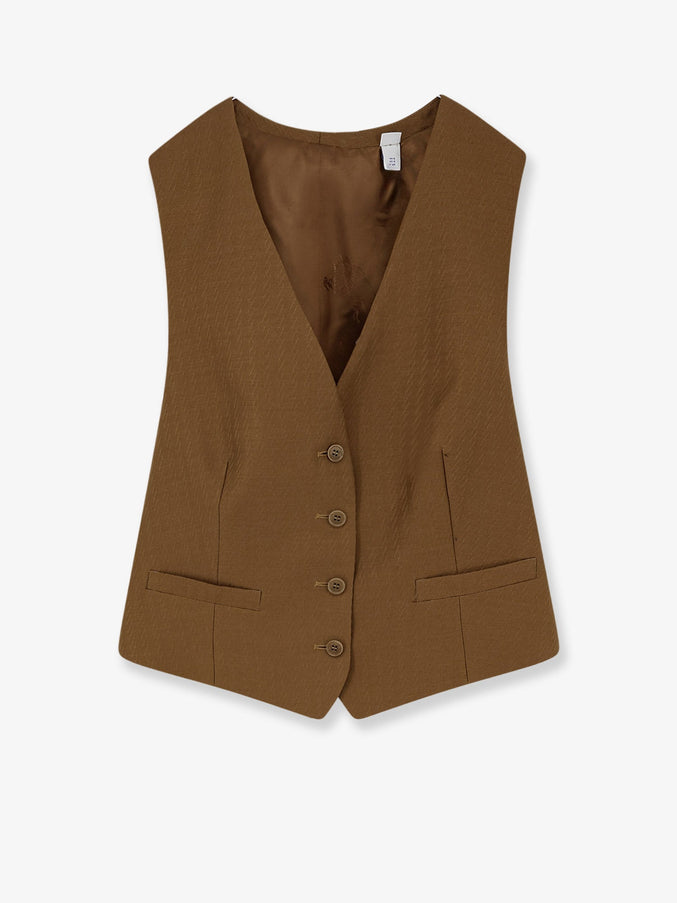 Burberry Warren Wool And Mohair Vest Hazelnut