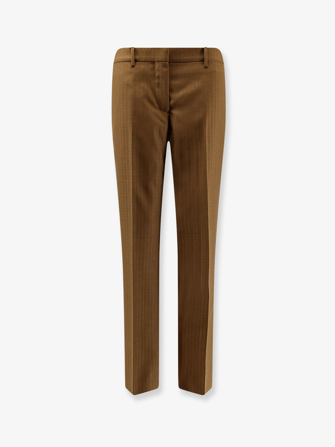 Burberry Shelley Wool And Mohair Trousers Hazelnut