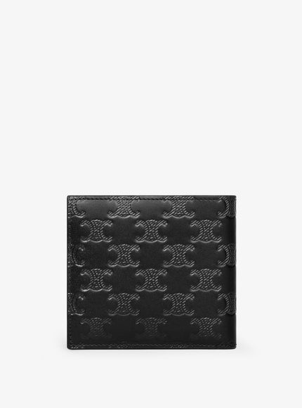 Celine Leather Bifold Wallet With Triomphe Motif