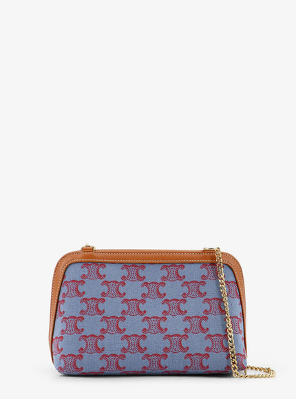 Celine Jacquard Fabric Crossbody Bag With All-Over Triomphe Logo