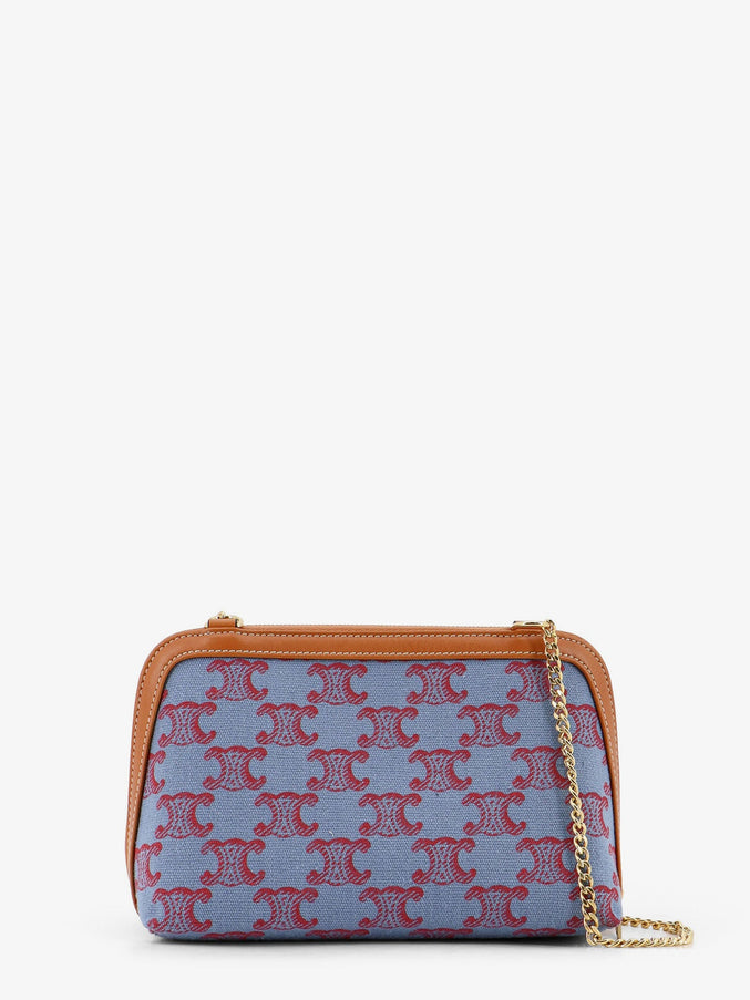 Celine Jacquard Fabric Crossbody Bag With All-Over Triomphe Logo