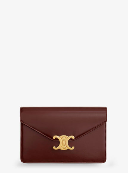 Celine Margo Leather Crossbody Bag Uni Chestnut