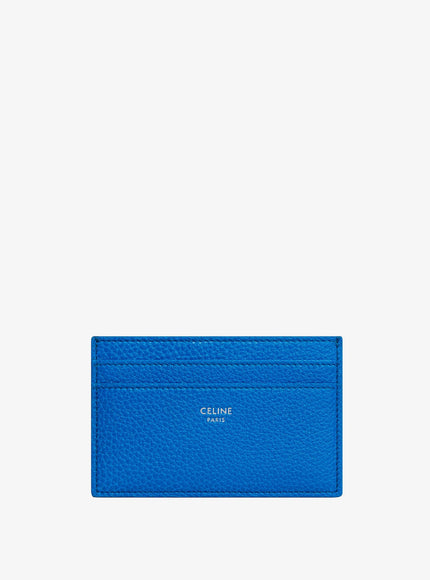 Celine Leather Card Holder Uni Ultrablue