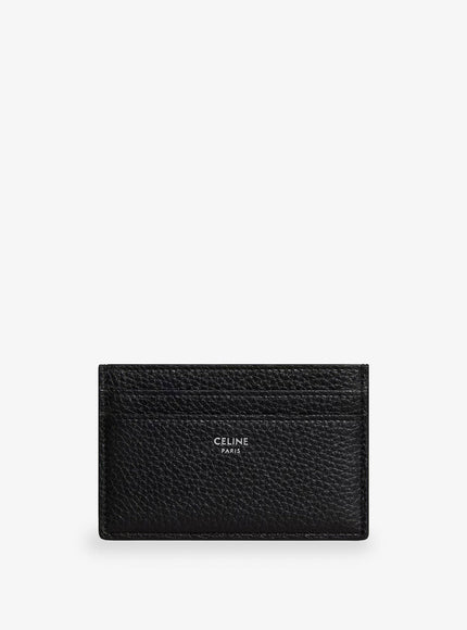 Celine Leather Card Holder Uni Black