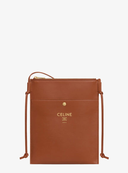 Celine Sharp Leather Crossbody With Logo On The Front Uni Tan