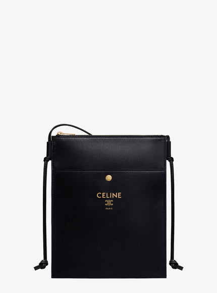 Celine Sharp Leather Crossbody With Logo On The Front Uni Black