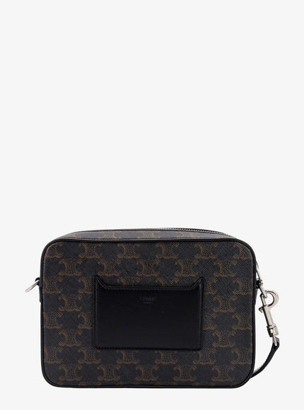 Celine Coated Canvas Messenger Crossbody Bag With Triomphe Logo All-Over