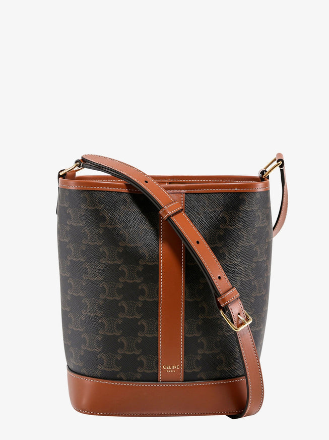 Celine Triomphe Coated Canvas Bucket Bag Uni Tan