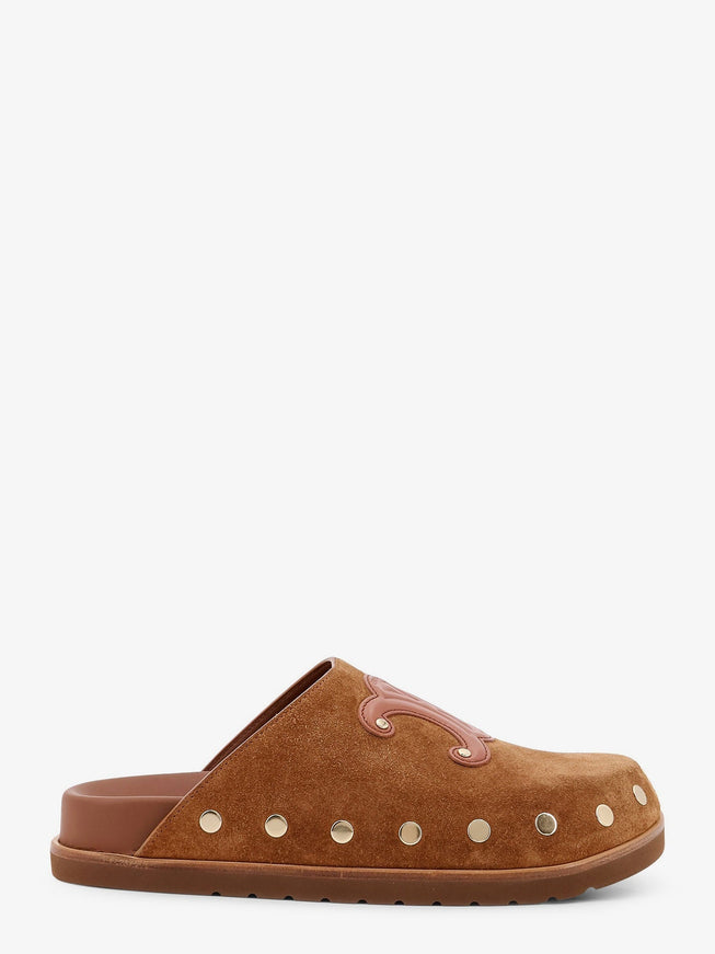 Celine Pitea Suede Sandals Cognac