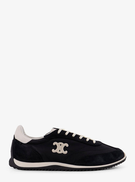 Celine Racer Nylon Sneakers With Triomphe Logo On The Side Blackwhite
