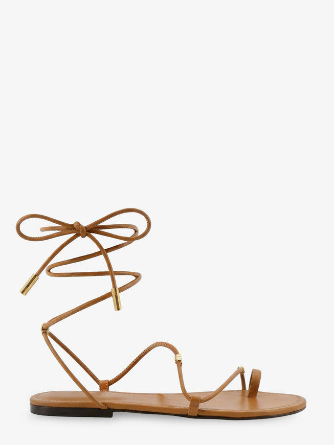 Celine Leather Sandals With Metal Triomphe Logo Sahara