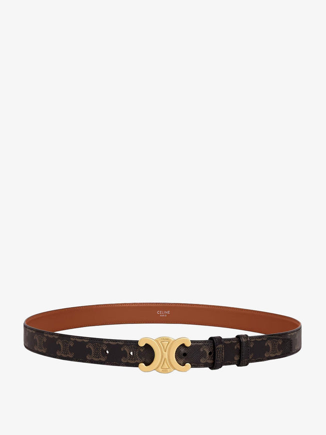 Celine Triomphe Coated Canvas Belt Tan