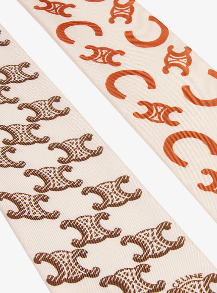Celine Silk Scarf With All-Over Triomphe Logo