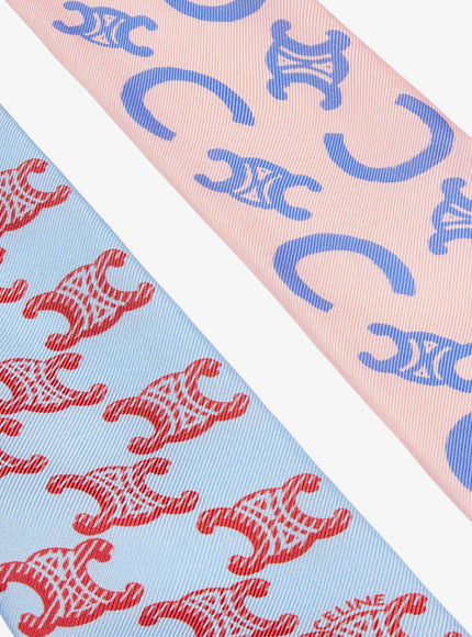 Celine Silk Scarf With All-Over Triomphe Logo