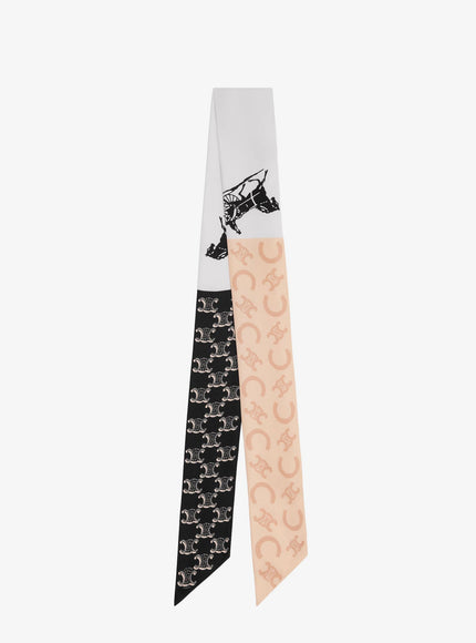 Celine Silk Scarf With All-Over Triomphe Logo