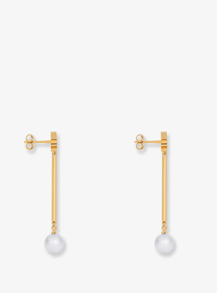 Celine Brass Earrings With Triomphe Logo
