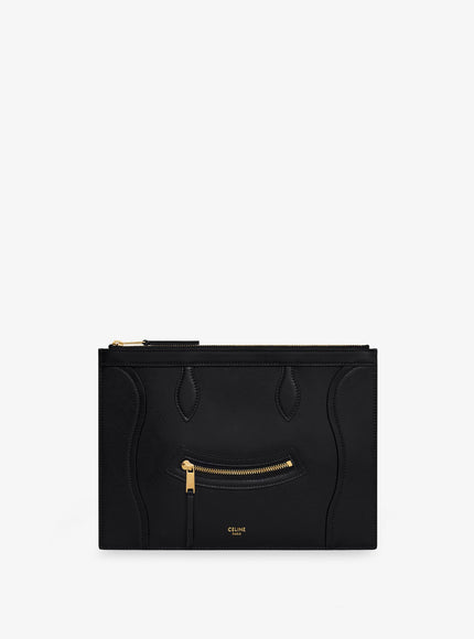 Celine Leather Clutch Bag Uni Black
