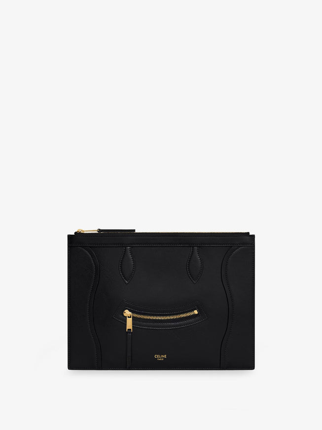 Celine Leather Clutch Bag Uni Black