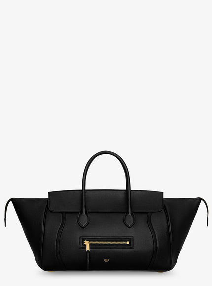 Celine New Luggage Medium Leather Handbag Uni Black