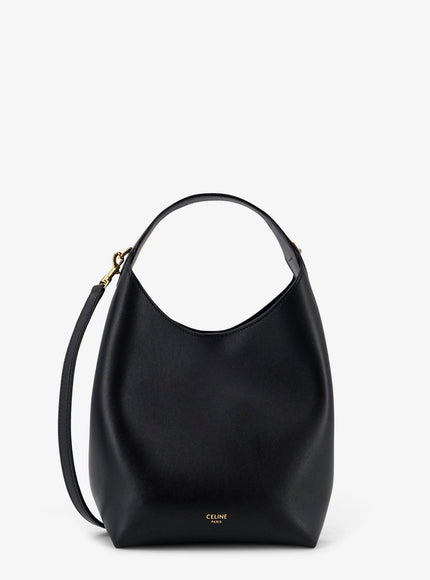 Celine Leather Crossbody Bag With Logo Lettering On The Bottom Uni Black