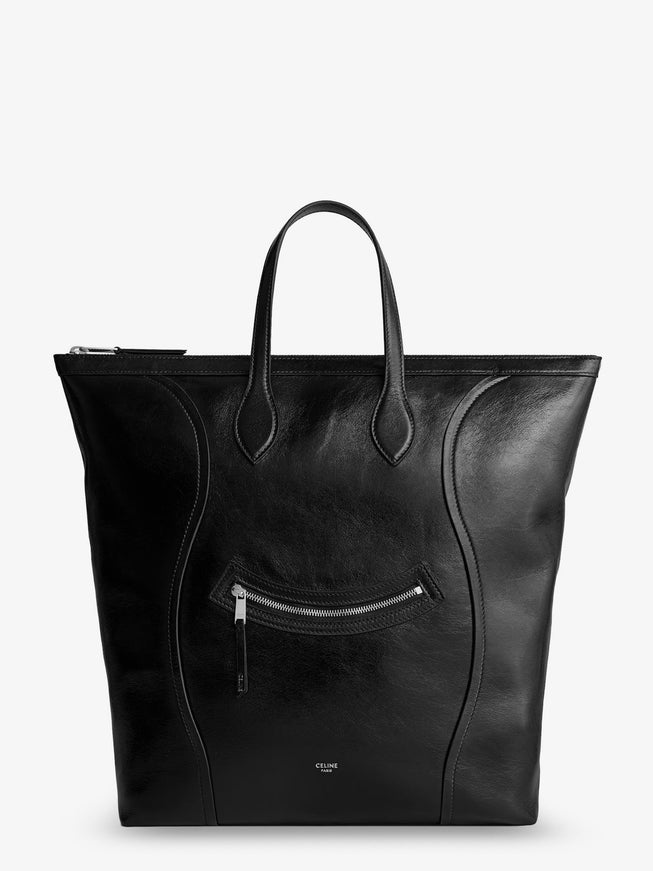 Celine Cabas Leather Crossbody Bag With Logo On The Front Uni Black
