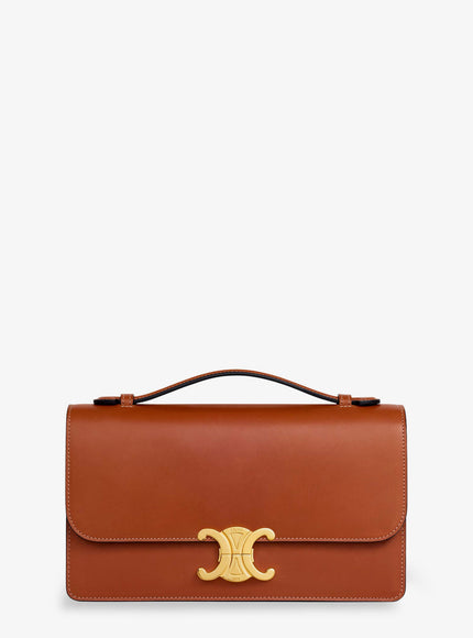 Celine Triomphe Leather Crossbody Bag Uni Tan