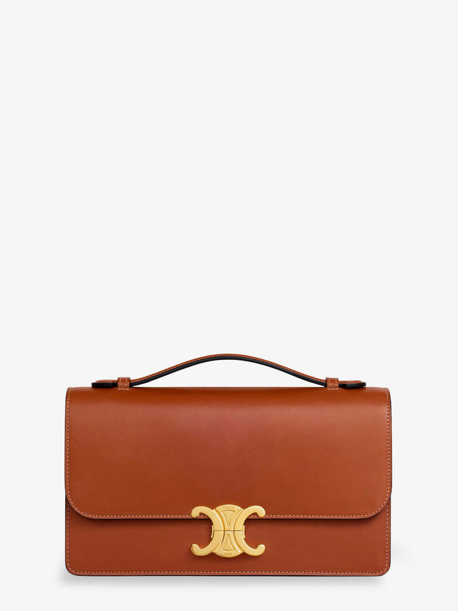 Celine Triomphe Leather Crossbody Bag Uni Tan