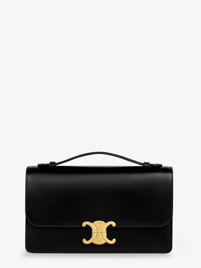 Celine Triomphe Leather Crossbody Bag Uni Black