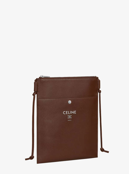 Celine Sharp Leather Crossbody Bag With Logo On The Front
