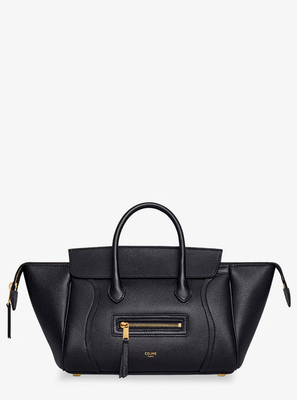 Celine Leather Luggage Shoulder Bag Uni Black