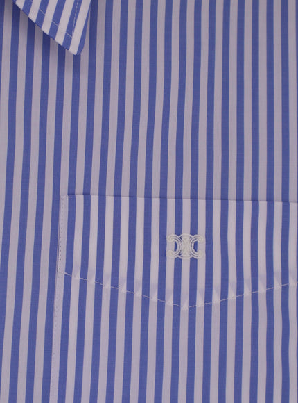 Celine Cropped Striped Cotton Shirt