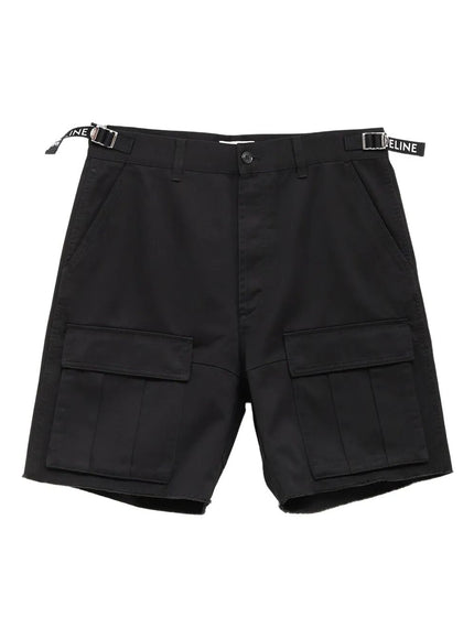 Celine Cargo Cotton Bermuda Shorts Black