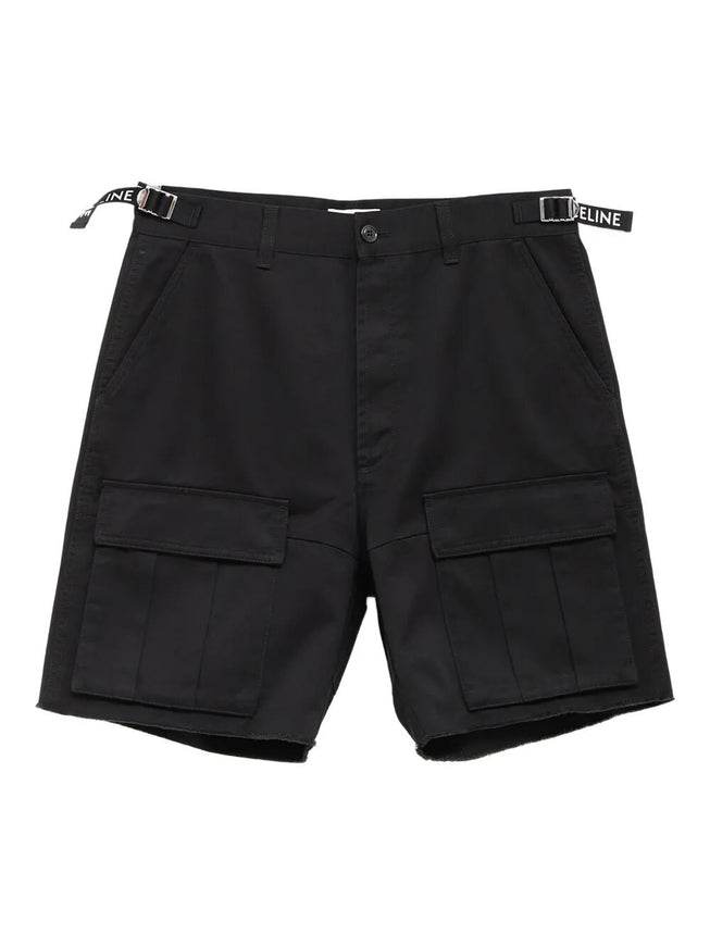 Celine Cargo Cotton Bermuda Shorts Black