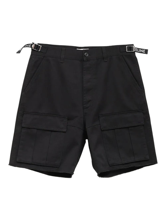 Celine Cargo Cotton Bermuda Shorts Black