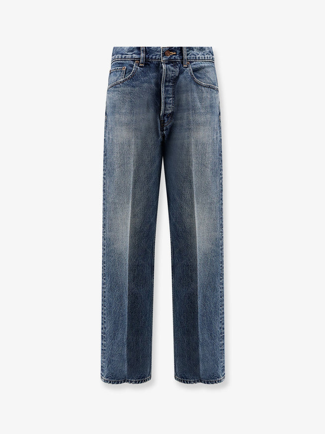 Celine Denim Jeans With Back Logo Label Vivienne Glass
