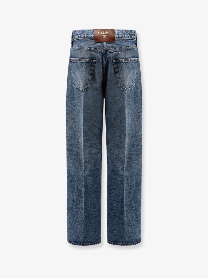 Celine Denim Jeans With Back Logo Label