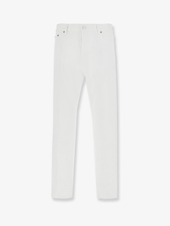 Celine Boyfriend Cotton Trousers Whiteheavystonewash