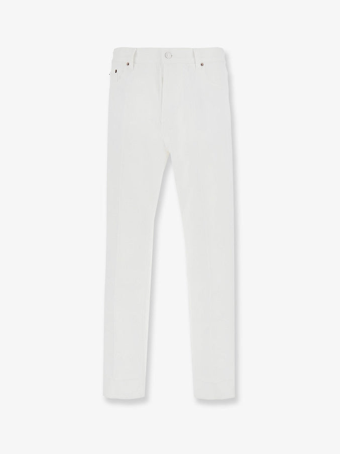 Celine Boyfriend Cotton Trousers Whiteheavystonewash