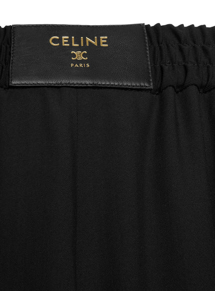 Celine Wool Trousers With Logo Patch