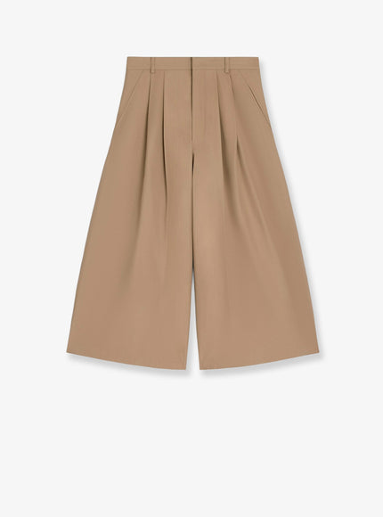 Celine Montauk Wool And Cotton Trousers Beige