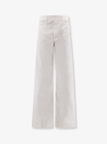 Celine Cotton Trousers With Triomphe Embroidery Raw Wash