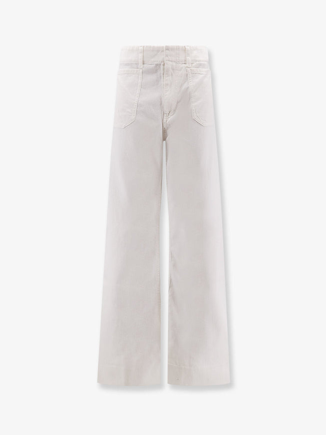 Celine Cotton Trousers With Triomphe Embroidery Raw Wash