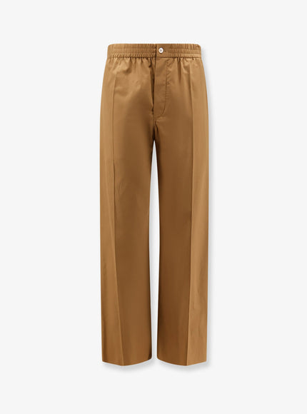 Celine Cotton And Linen Trousers Chestnut