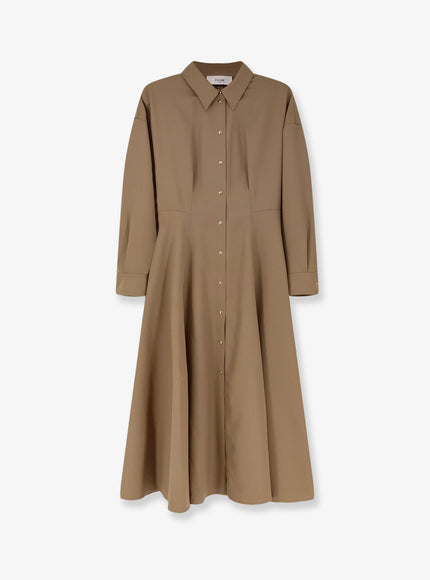 Celine Wool Chemisier Dress Sand