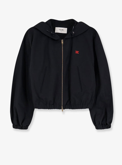 Celine Nylon And Cotton Windbreaker Jacket Black