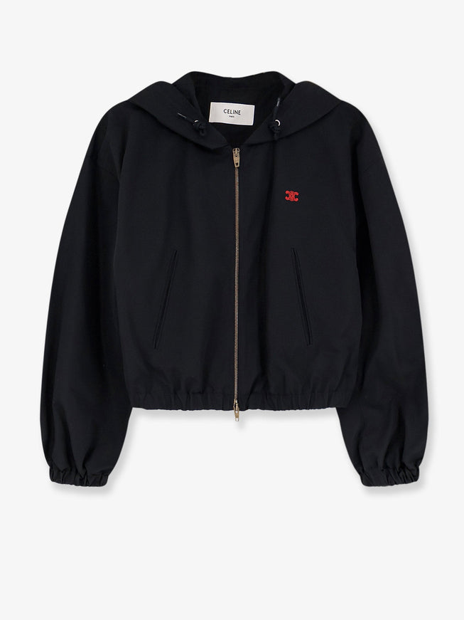 Celine Nylon And Cotton Windbreaker Jacket Black