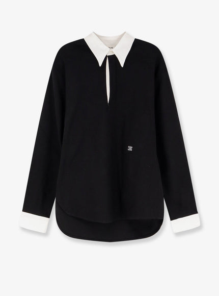 Celine Cotton Sweatshirt With Triomphe Embroidery Blackwhite