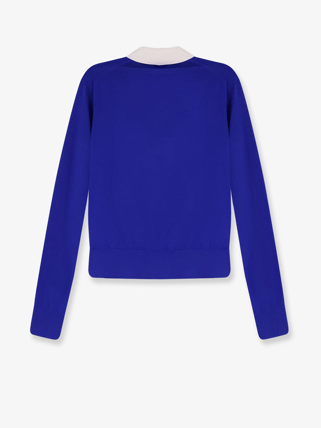 Celine Cashmere And Silk Polo Shirt With Logo Embroidery On The Front