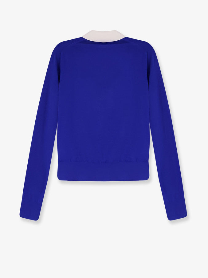 Celine Cashmere And Silk Polo Shirt With Logo Embroidery On The Front